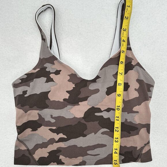 Lululemon Align Tank Cropped 6 Brown Camo Dusty Bronze Shelf Sports Bra A/B Cup - Picture 6 of 10